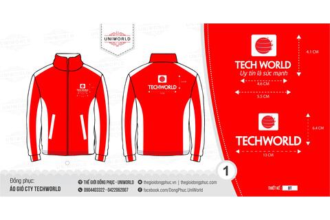 Mẫu áo khoác gió công ty TechWorld