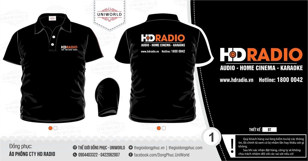 Áo phông cổ bẻ công ty HD Radio