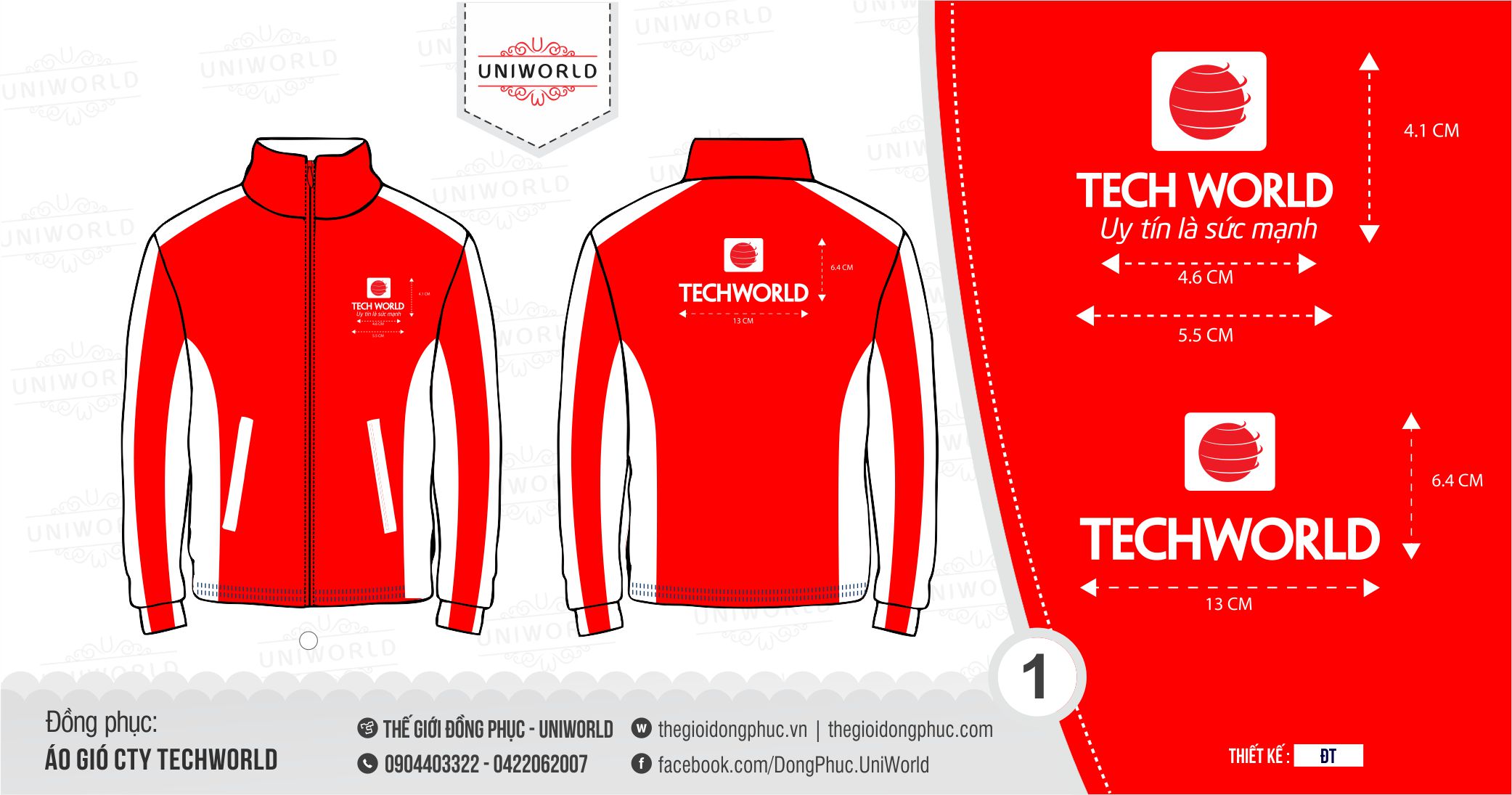 Mẫu áo khoác gió công ty TechWorld