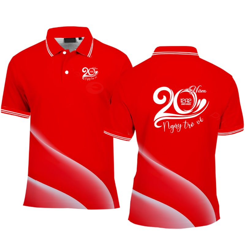 MẪU ÁO HỘI KHÓA 20 NĂM MÀU ĐỎ ĐÔ