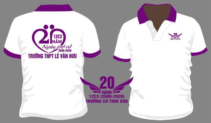 THIẾT KẾ LOGO IN ÁO HỘI KHÓA 20 NĂM