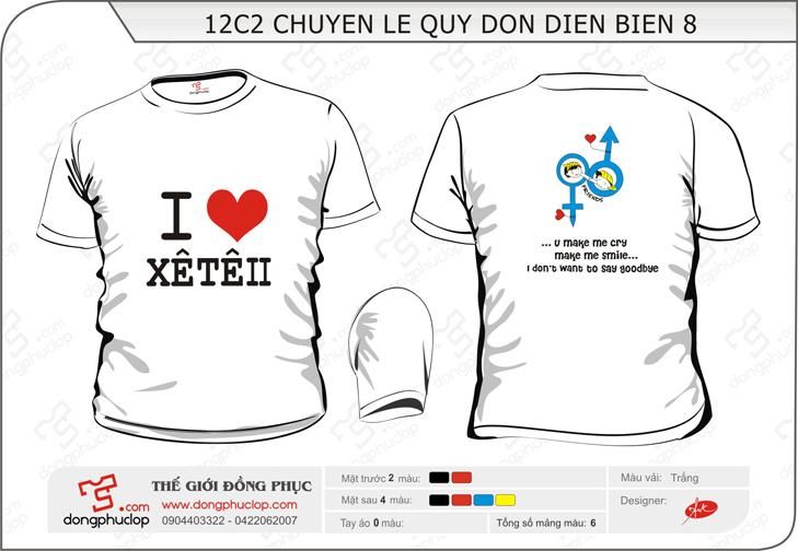 Áo lớp cổ tròn 12C2 Chuyên Lê Quý Đôn - Hình chính