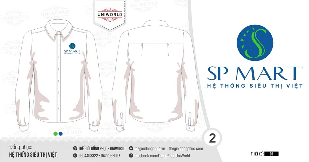 Đồng phục hệ thống siêu thị việt SP Mart - Hình chính