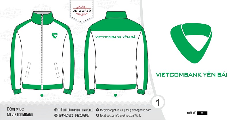 Áo gió đồng phục ngân hàng Vietcombank Yên Bái - Hình chính