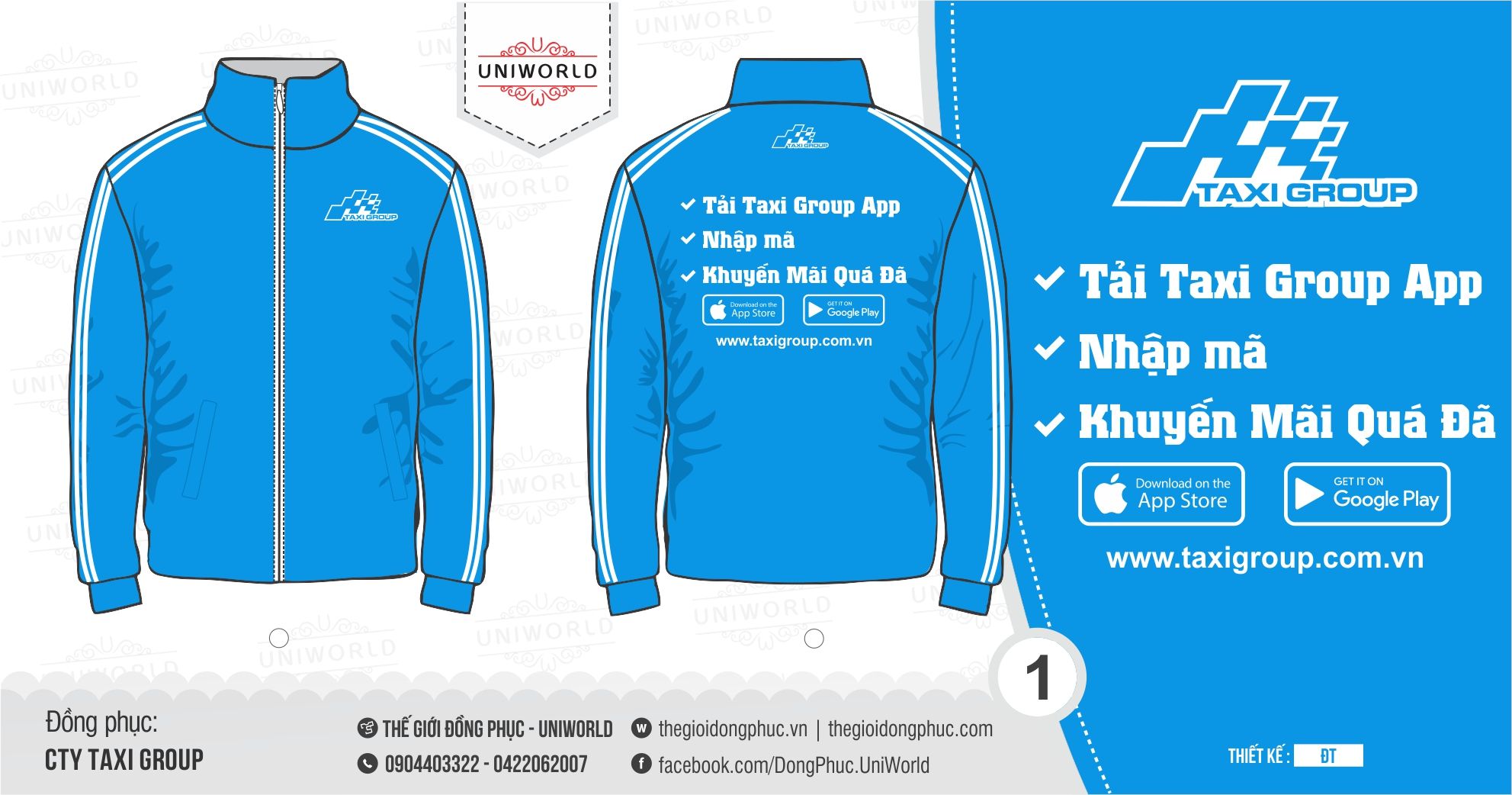 Áo khoác gió công ty Taxi Group - Hình chính