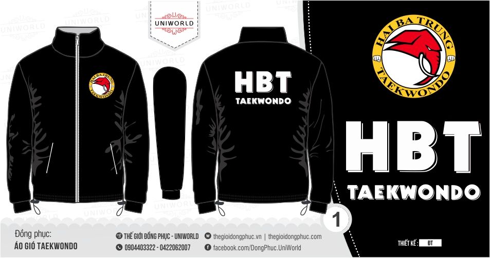 Áo khoác gió đồng phục Taekwondo - Hình chính