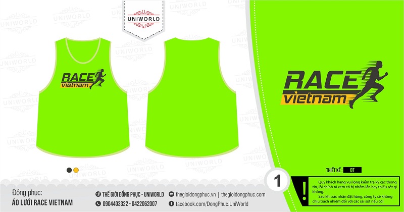 Mẫu áo lưới Race Việt Nam - Hình chính