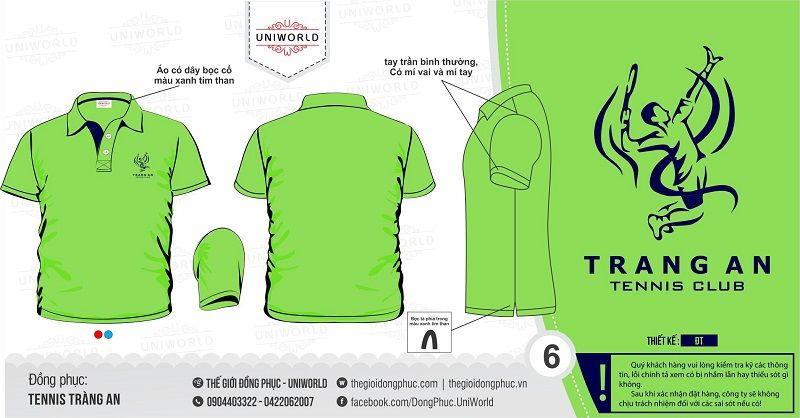 Áo nhóm CLB Tennis Tràng An - Hình chính