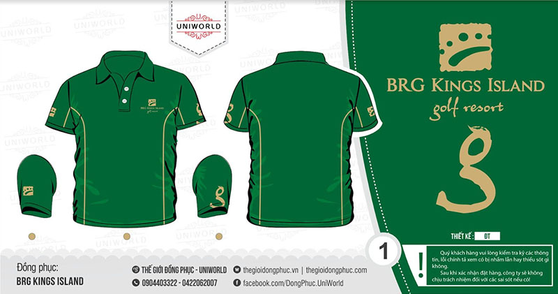 Đồng phục áo phông BRG Kings Island Golf Resort - Hình chính