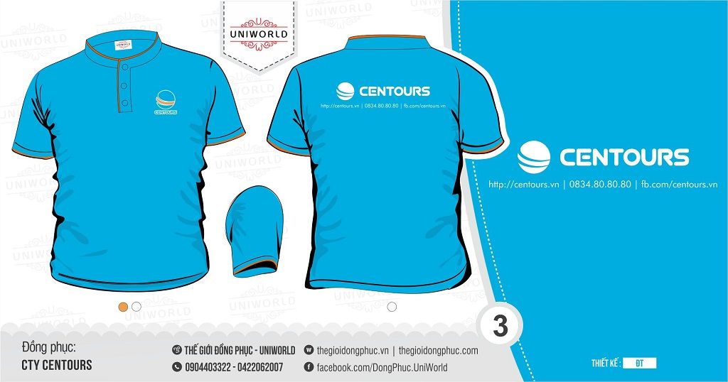 Áo phông đồng phục công ty Centours - Hình chính