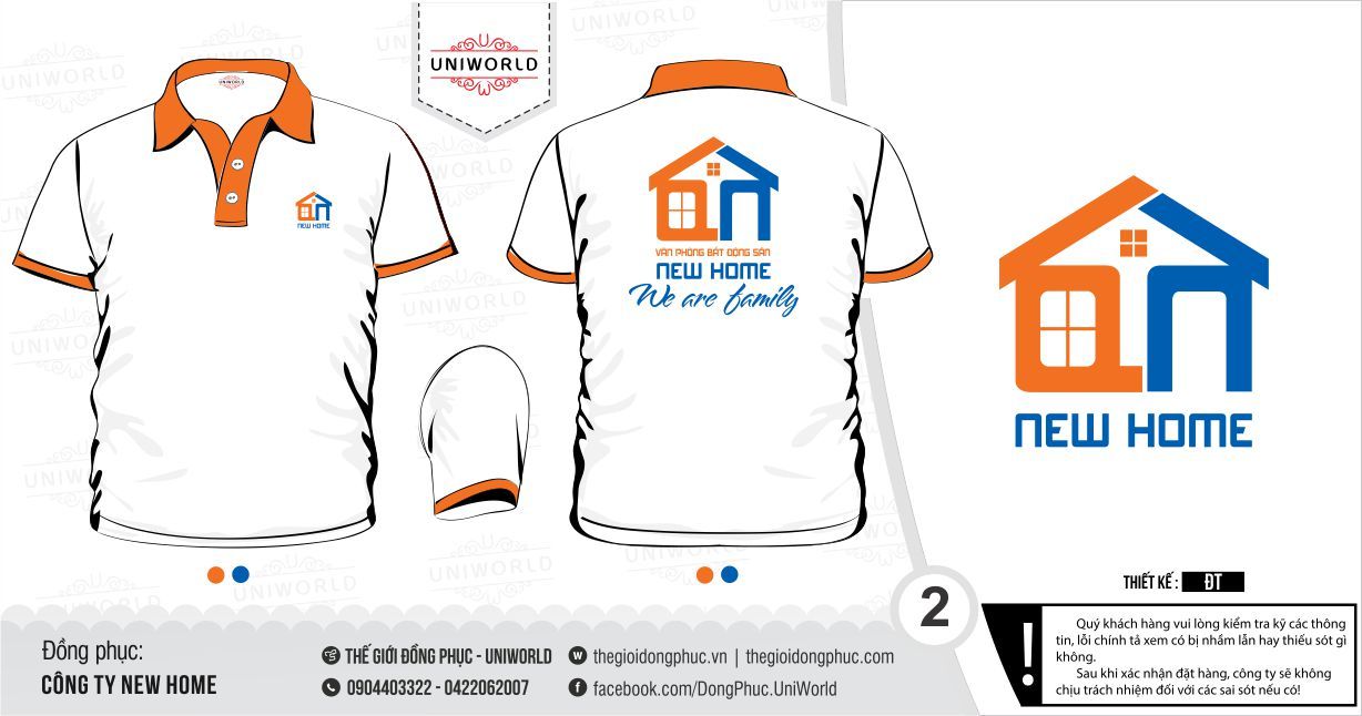 Áo phông đồng phục công ty New Home - Hình chính