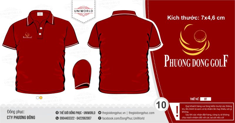 Áo phông đồng phục sân golf Phương Đông - Hình chính
