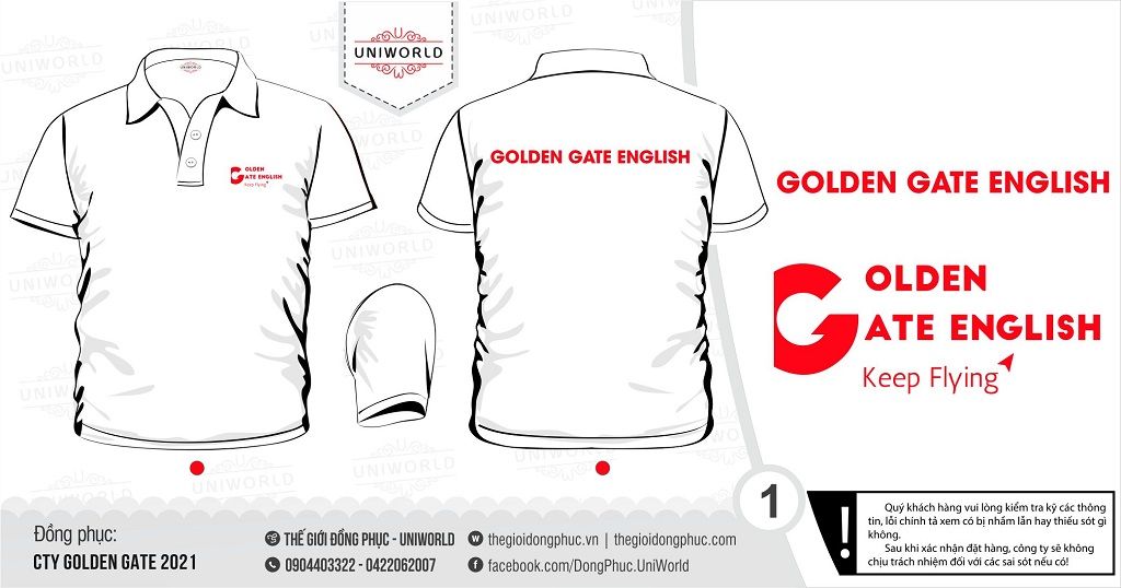 Áo phông đồng phục Golden Gate English - Hình chính