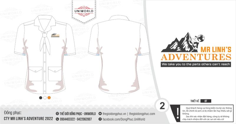 Áo sơ mi đồng phục công ty Mr Linh Adventures - Hình chính