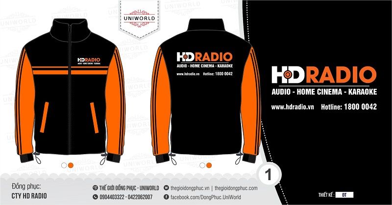 Áo khoác gió công ty HD Radio - Hình chính