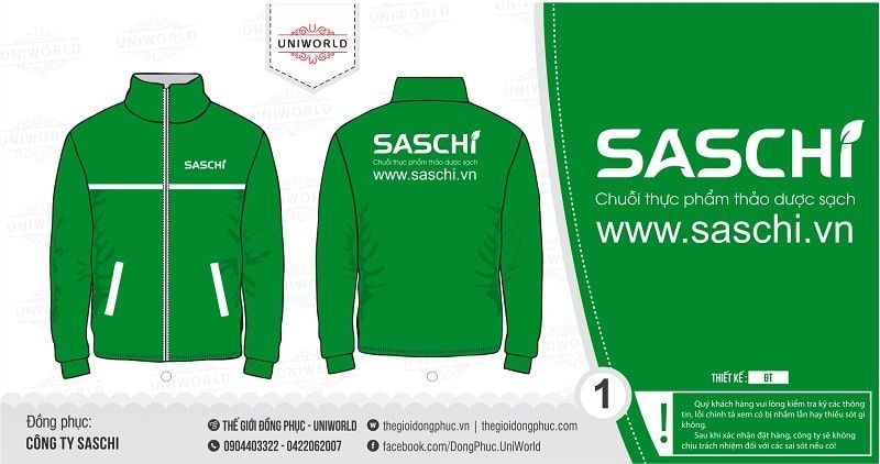 Đồng phục áo khoác công ty Saschi - Hình chính