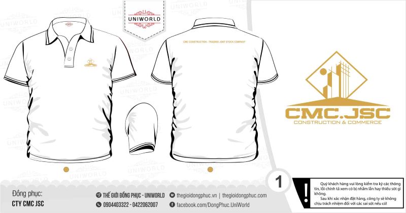 Đồng phục áo phông công ty CMC - Hình chính
