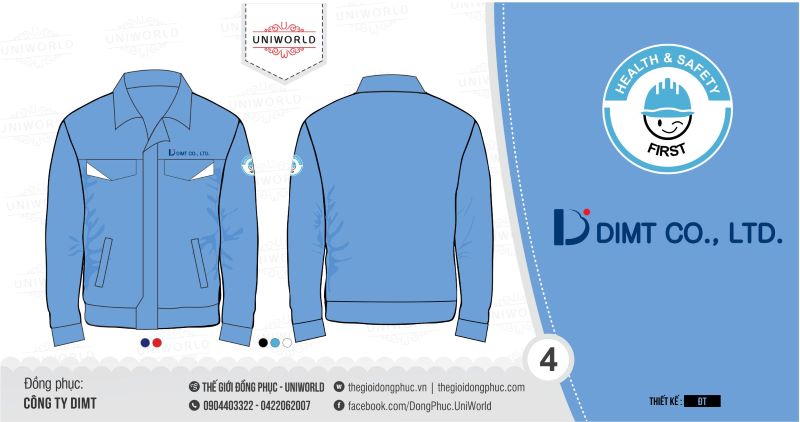 Áo đồng phục bảo hộ công ty D.I.M.T - Hình chính