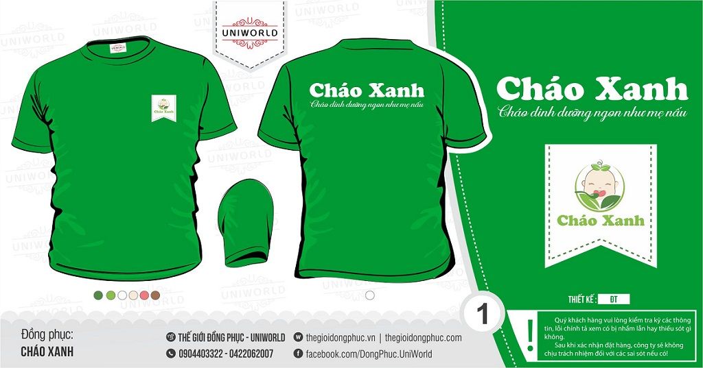 Áo phông đồng phục Cháo Xanh - Hình chính