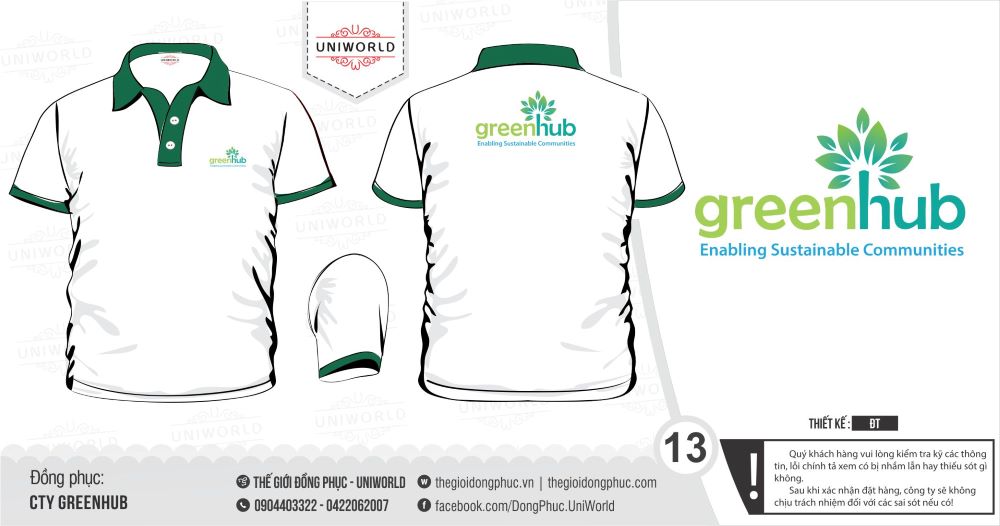 Áo phông cổ bẻ công ty Greenhub - Hình chính