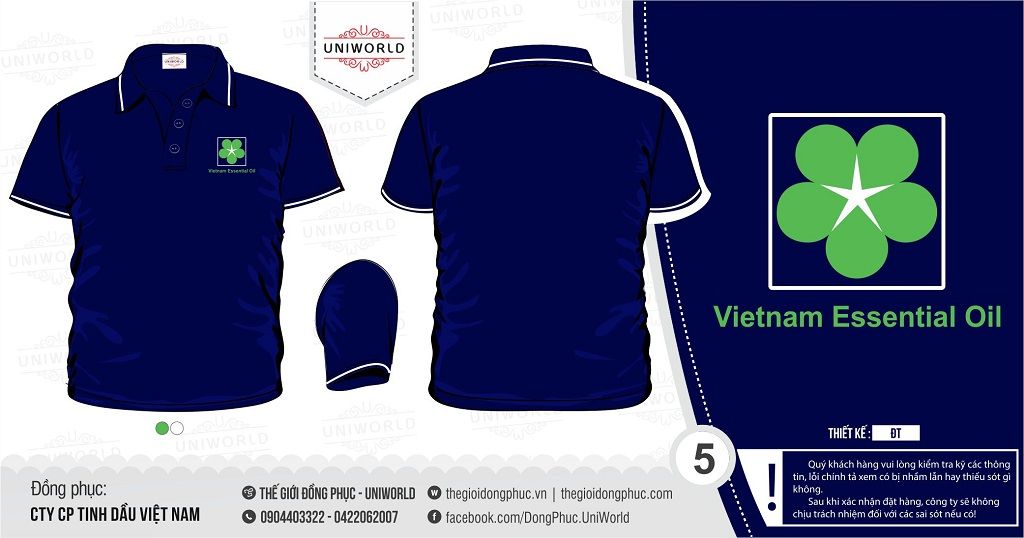 Đồng phục công ty cổ phần tinh dầu Việt Nam - Hình chính