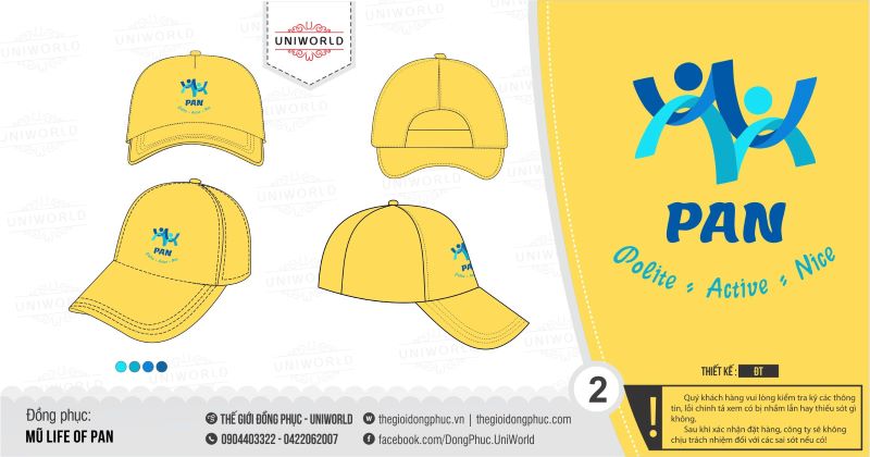 Đồng phục mũ công ty Life of pan - Hình chính