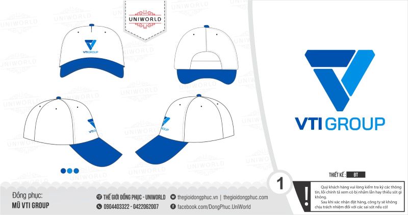 Mũ lưỡi trai đồng phục VTI Group - Hình chính