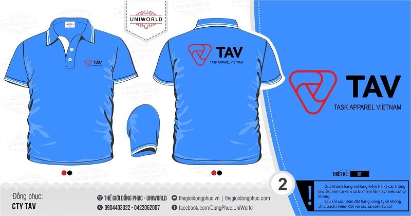 Đồng phục áo phông công ty TAV - Hình chính