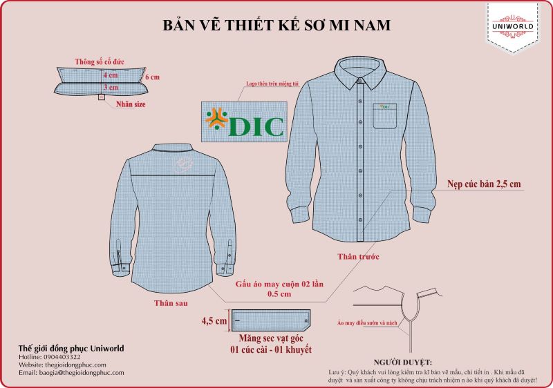 Đồng phục sơ mi nam nữ công ty IDC - Hình chính