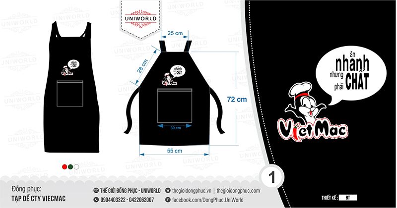 Đồng phục tạp dề công ty VietMac - Hình chính