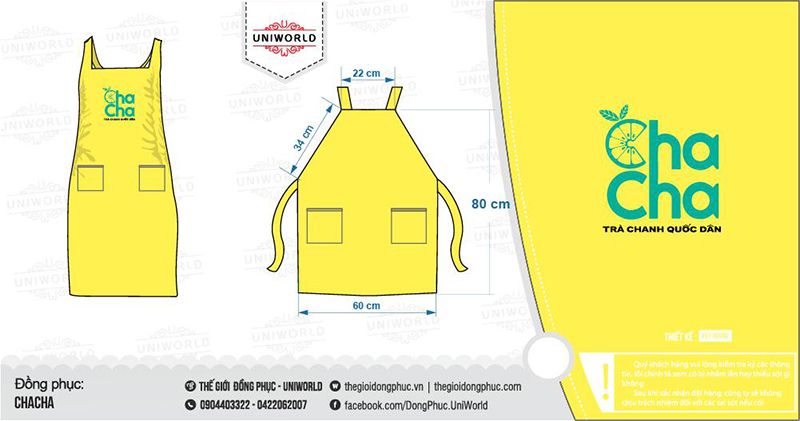 Đồng phục tạp dề trà chanh Cha Cha - Hình 1