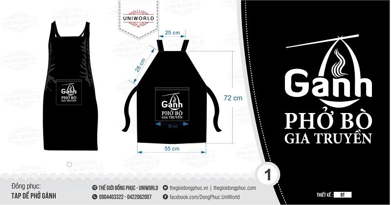 Đồng phục tạp dề quán phở Gánh - Hình chính