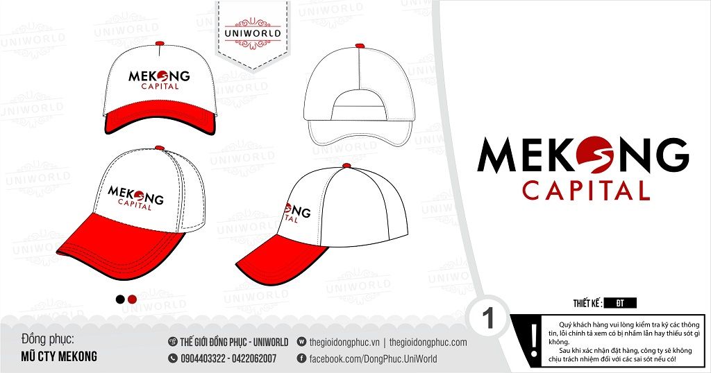 Mũ lưỡi trai đồng phục công ty Mekong - Hình chính