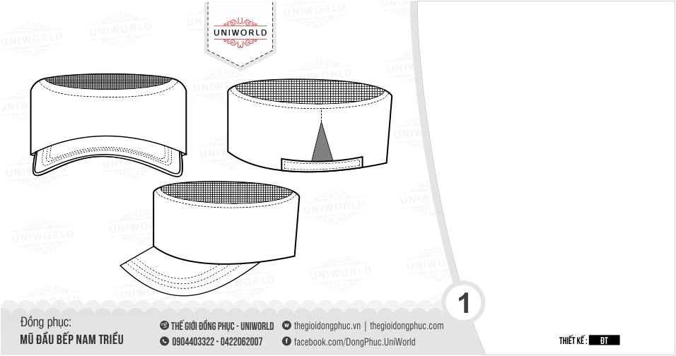Mũ lưỡi trai đồng phục đầu bếp Nam Triều - Hình 1
