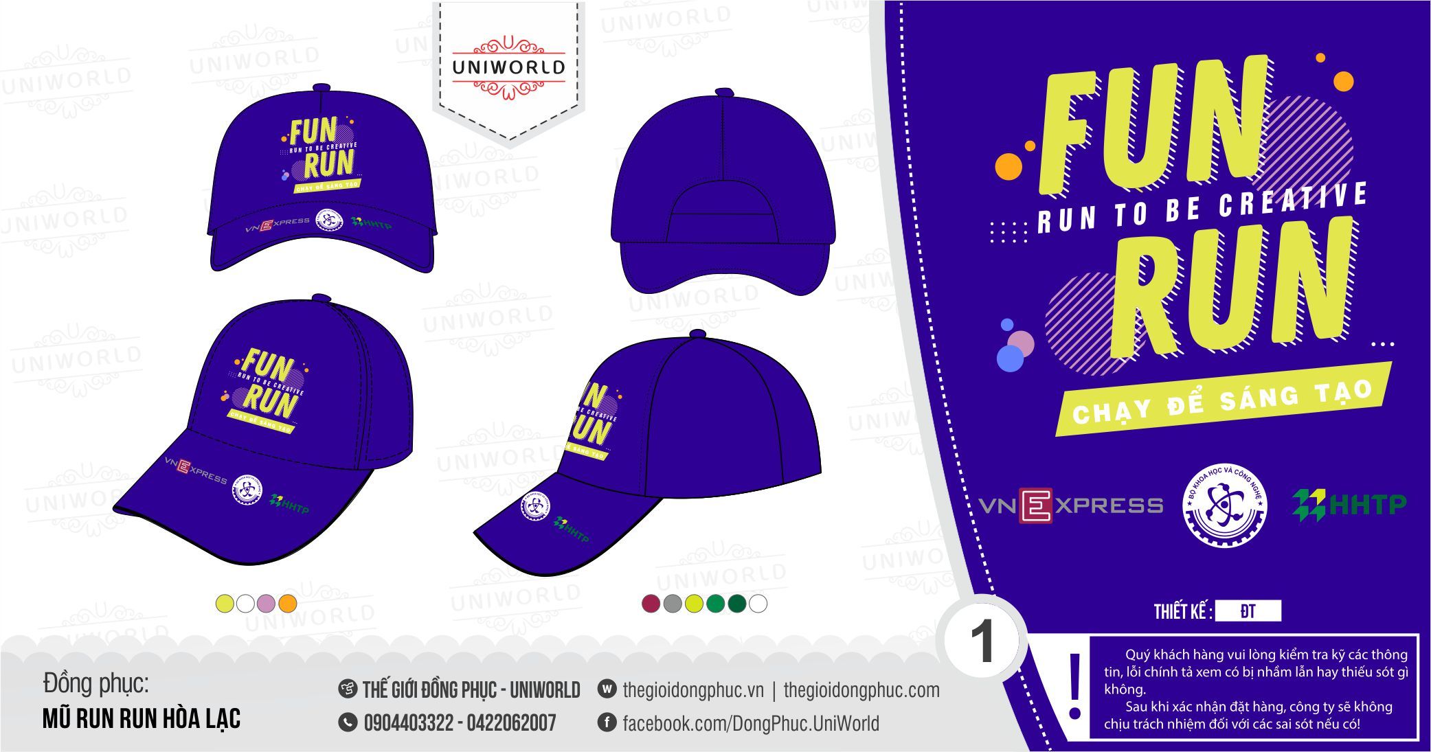 Mũ teambuilding Run Run Hoà Lạc - Hình chính