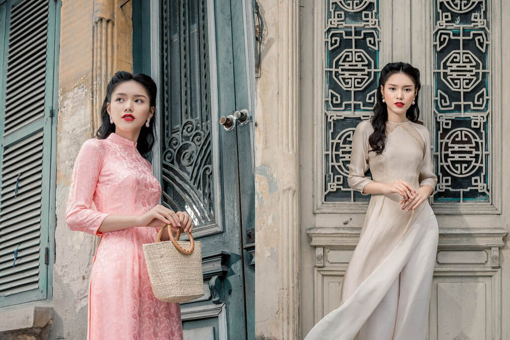 Mẫu áo dài đồng phục kiểu dáng truyền thống